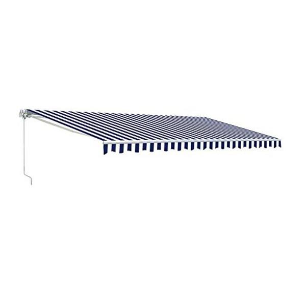 Aleko 13 Ft Manual Patio Retractable Awning 120 In Projection In Blue And White Stripes Aw13x10bwstr03 Hd The Home Depot