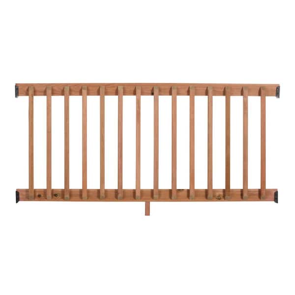 6 ft. Redwood-Tone Southern Yellow Pine Rail Kit with B2E Balusters