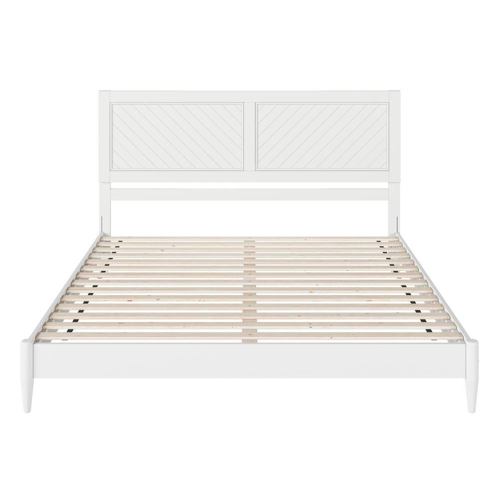 AFI Berkshire White Solid Wood Frame King Low Profile Platform Bed ...