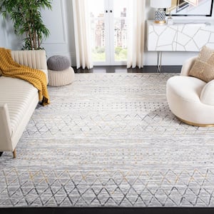 Lagoon Gray/Gold 8 ft. x 10 ft. Distressed Area Rug