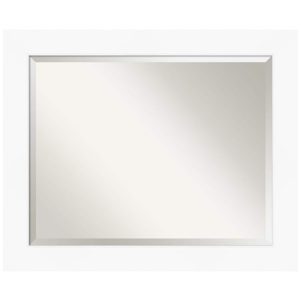 Cabinet White Beveled Bathroom Wall Mirror 33x27