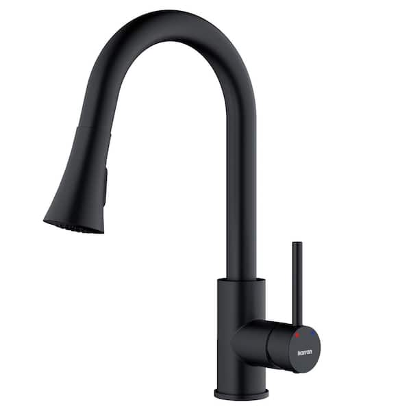 Karran Weybridge Single Handle Pull Down Sprayer Kitchen Faucet in Matte Black