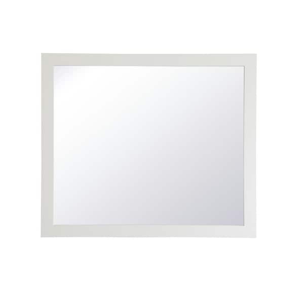 Unbranded 36 in. H x 42 in. W Rectangle Framed White Modern Vanity Mirror