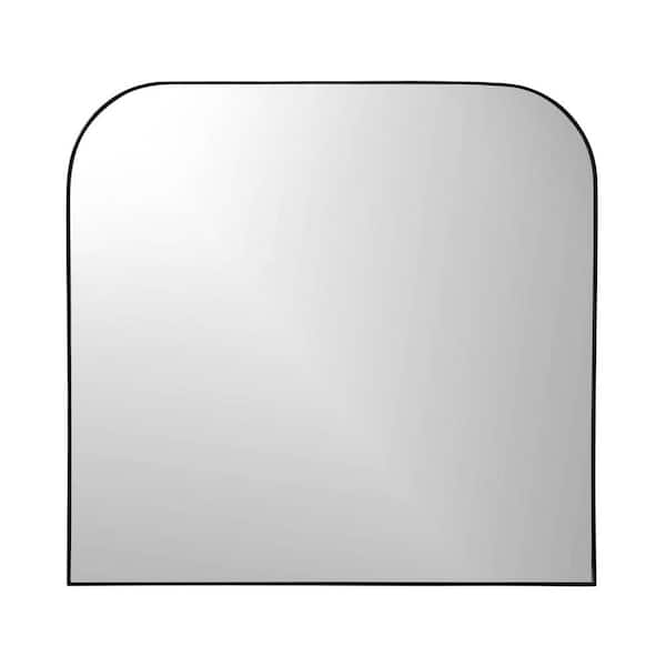 Medium Round Black Hooks Contemporary Mirror (27.5 in. H x 27.5 in. W)  KM700-BLACK - The Home Depot