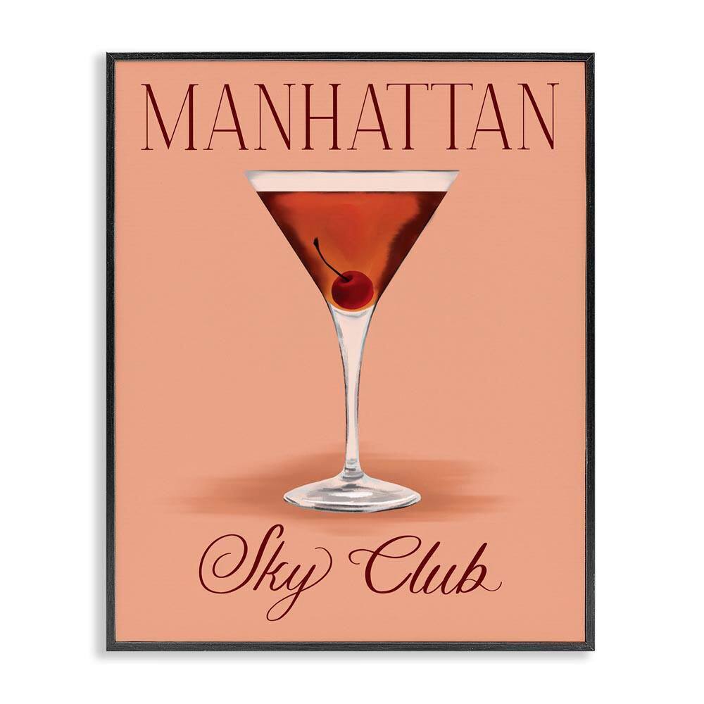 Manhattan Sky Club Drink by Hey Bre Creative Studio Black Framed Food Giclee Art Print 20 in. x 16 in. price history on PriceWatchPro