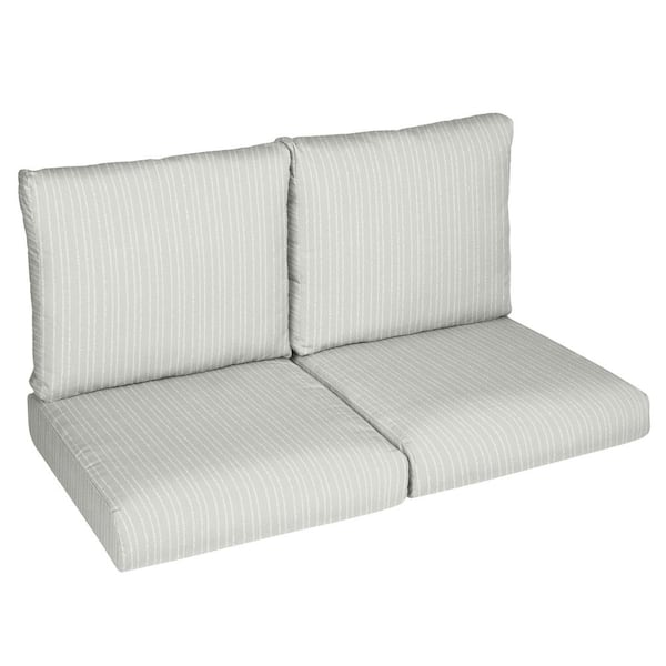 SORRA HOME 22.5 x 22.5 x 5 (4-Piece) Deep Seating Outdoor Loveseat Cushion in Cavo Smoke