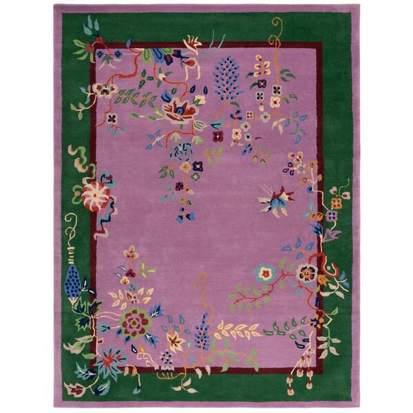 Metro 8 x 10 Purple/Green Floral Area Rug