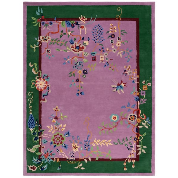 Metro 9 x 12 Purple/Green Floral Area Rug