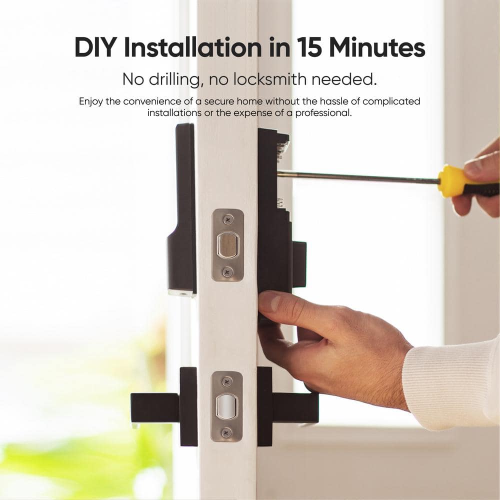 Black Smart Wi-Fi Deadbolt with Touchscreen Keypad