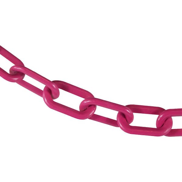 2 in. (#8, 51 mm) x 10 ft. Plastic Safety Chain in Safety Pink