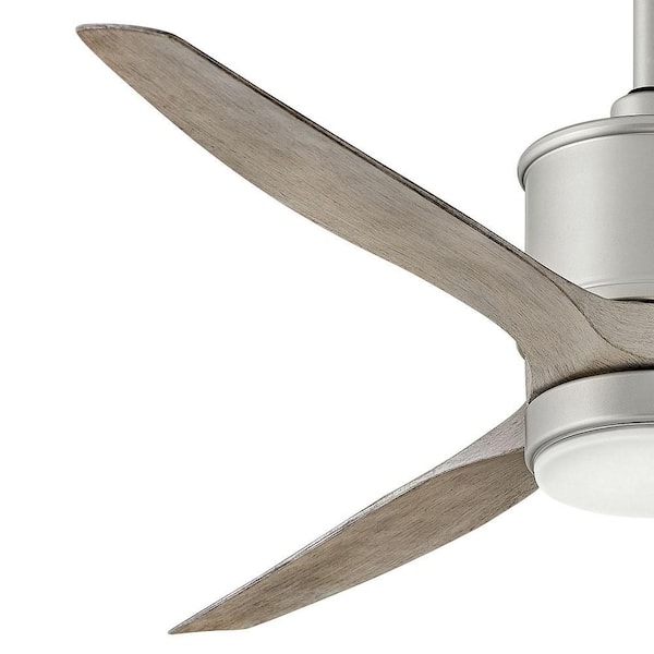 HINKLEY - Hover 60 in. Integrated LED Indoor/Outdoor Brushed Nickel Ceiling Fan with Wall Switch