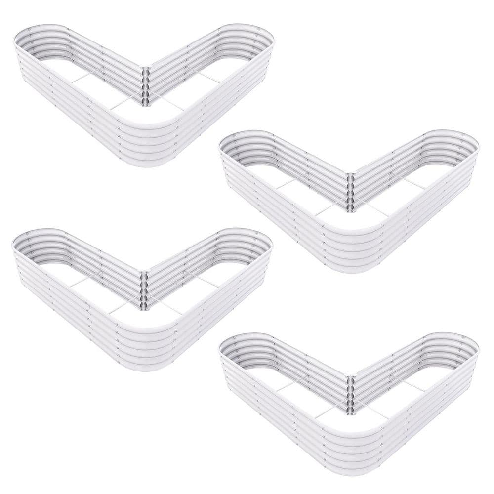 81 x 81 x 18 in. 4-Set Heart-Shaped Galvanized Steel Raised Garden Beds, La