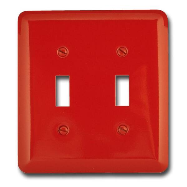 AMERELLE Red 2-Gang Toggle Wall Plate