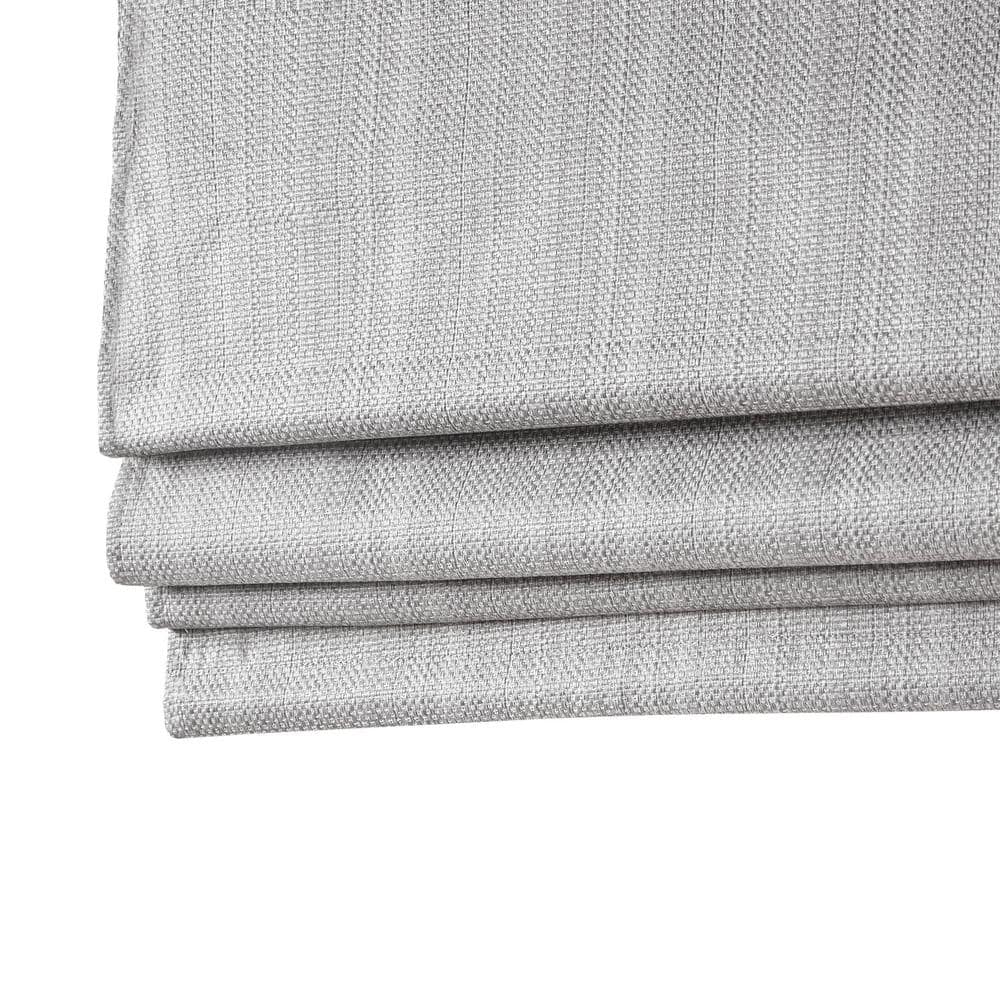 Gray Basketweave Cordless Blackout Roman Shade