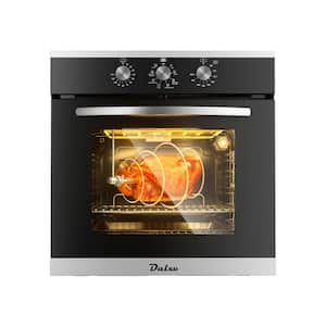 24 in. W Electric Wall Oven With Convection Knob Control in Black