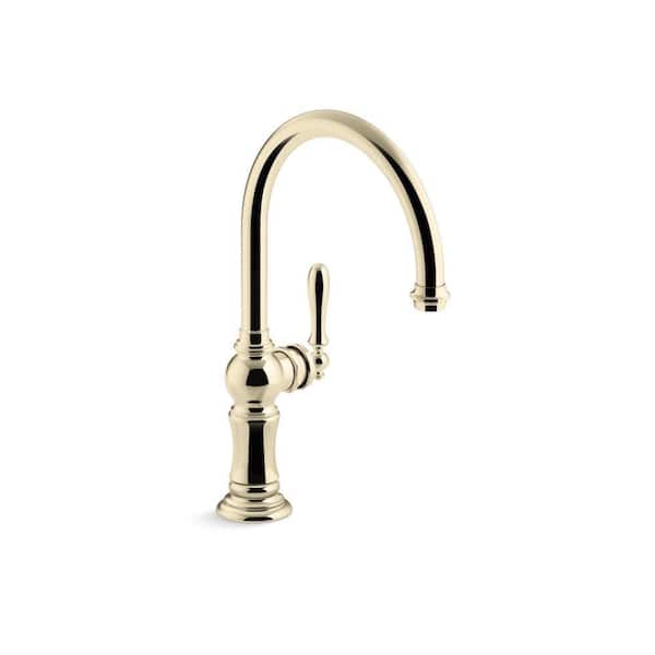 KOHLER Artifacts Single-Handle Standard Kitchen Faucet in Vibrant French Gold