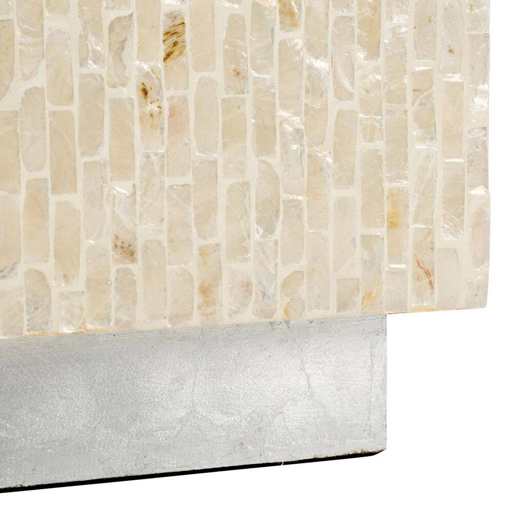 Scarlett 14.2 in. Natural/Silver Square Wood End Table - thumbnail 5