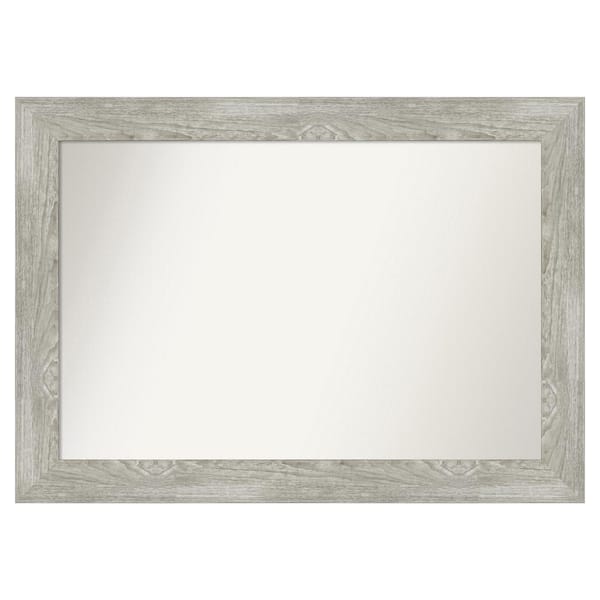 Amanti Art Dove Greywash 42 in. x 30 in. Custom Non-Beveled Distressed Recyled Polystyrene Bathroom Vanity Wall Mirror