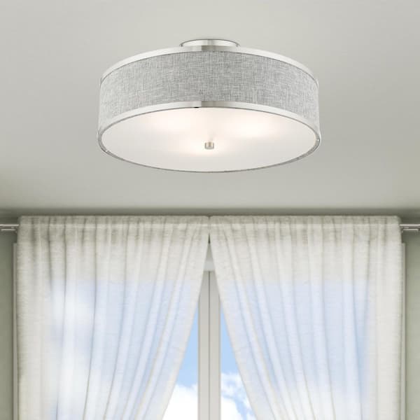 AVIANCE LIGHTING Armitage 3 Light Brushed Nickel Semi Flush Mount