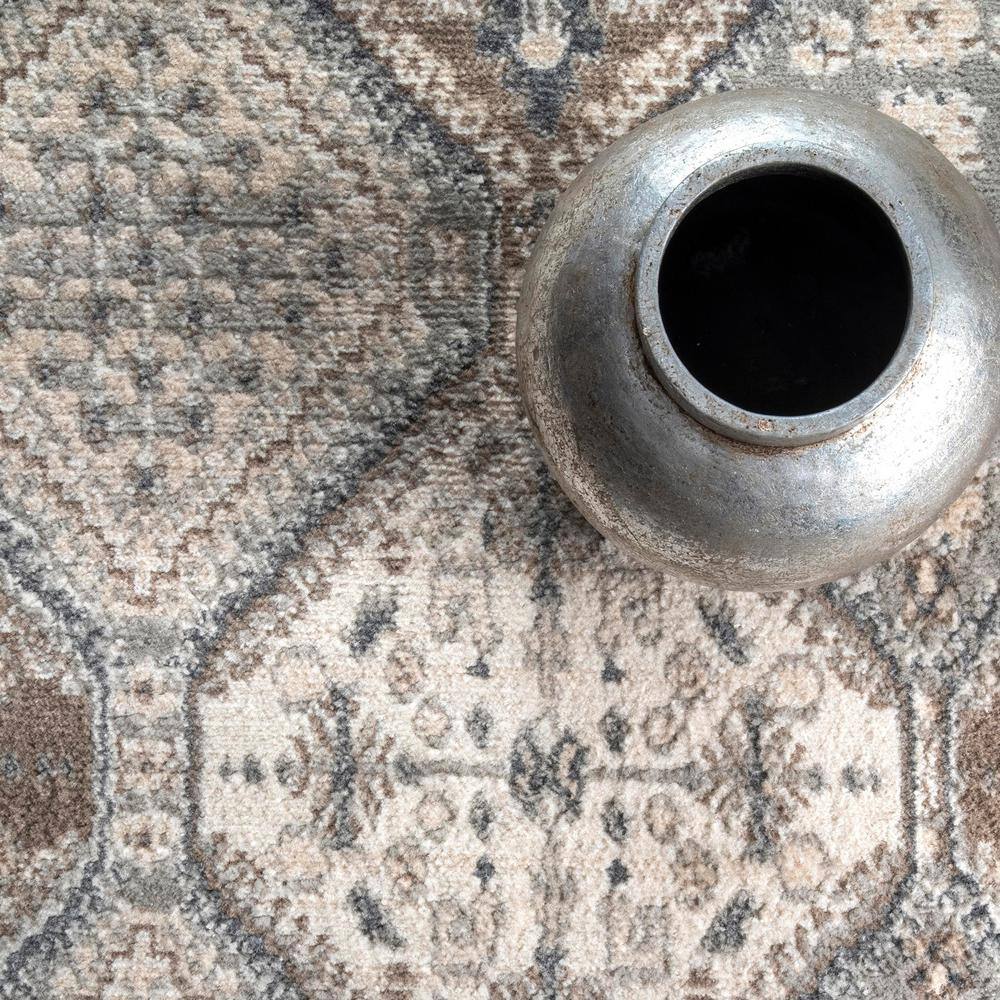 Becca Taupe and Gray Synthetic Traditional 5' x 8' Area Rug