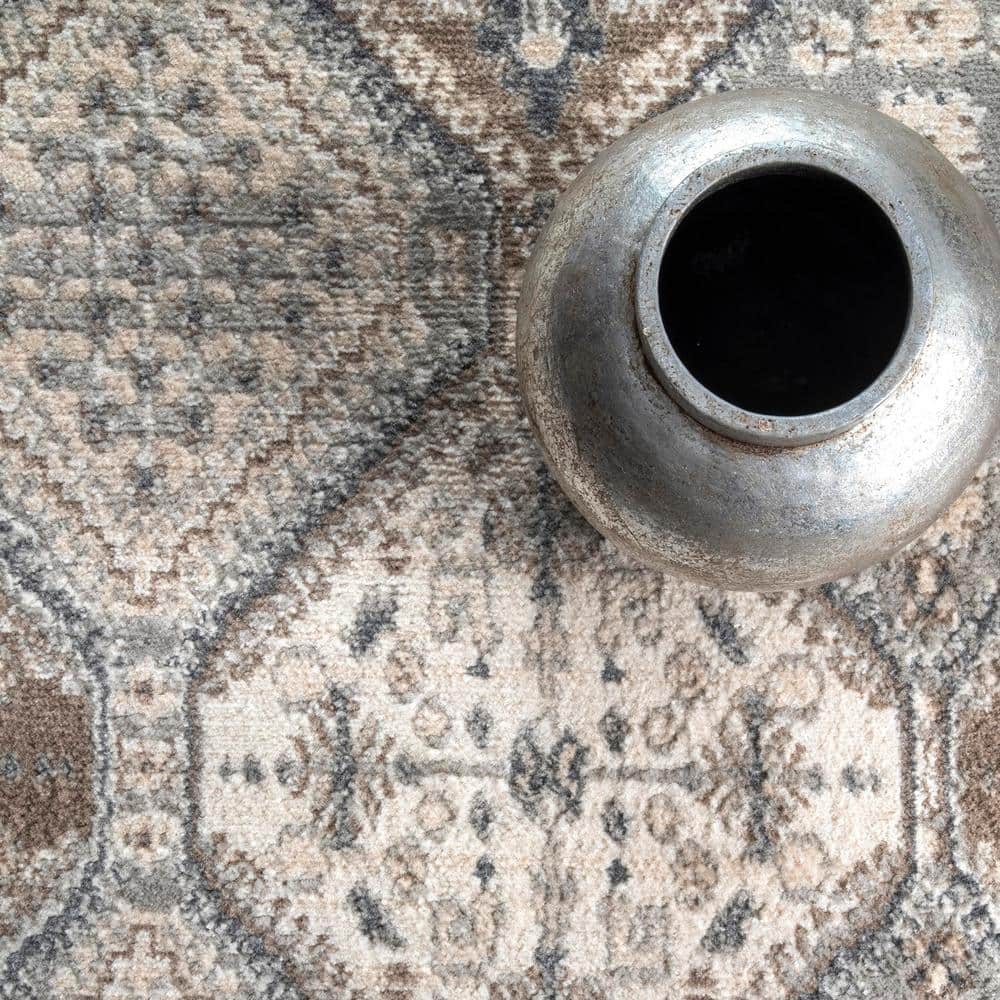 Becca Gray and Taupe 9' x 12' Synthetic Area Rug