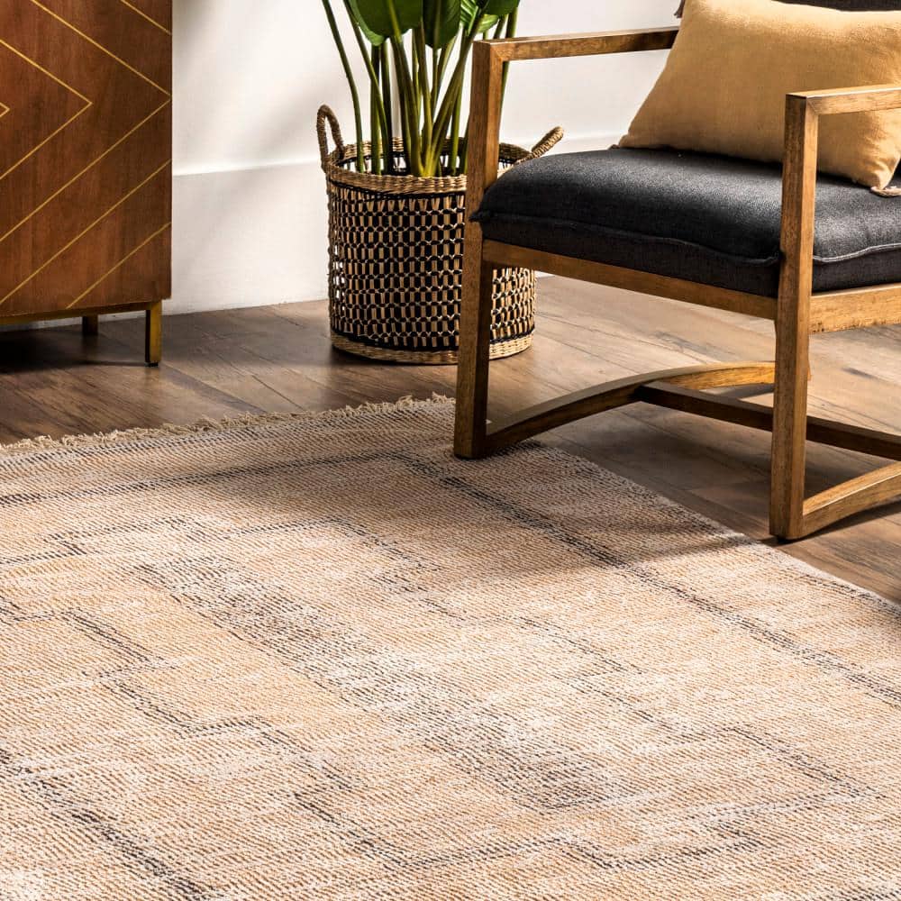 Ginger Tan Cotton-Blend Flat Woven 6' x 9' Area Rug