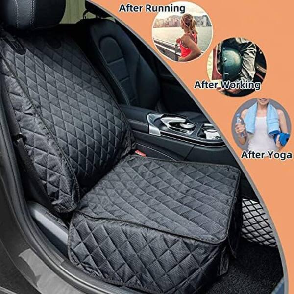 cigarette burn proof seat covers DryvaSeat - Premium Microfiber Towel Car Cover - Waterproof & Sweatproof - Universal Fit, Machine Washable, Non-Slip Made with durable 5 Seat Covers for Heated
