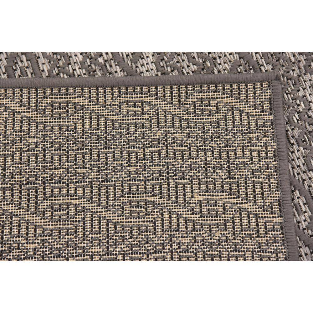 Easy-Care Reversible Gray Stripe Outdoor Square Rug 6'x6'