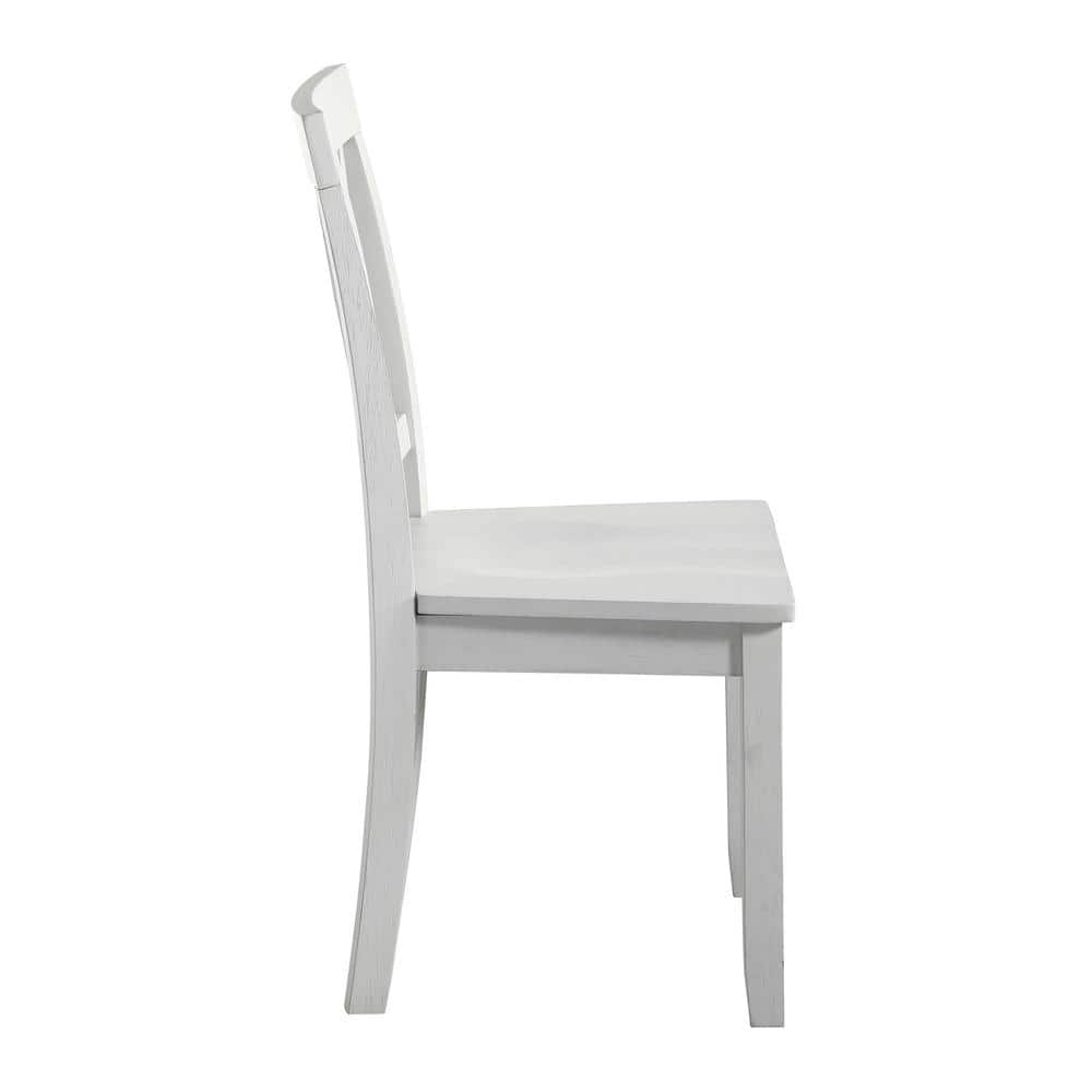 Naples White Wood High Back Side Chair Set