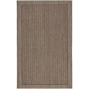 Palm Beach Silver 6 ft. x 9 ft. Solid Border Area Rug