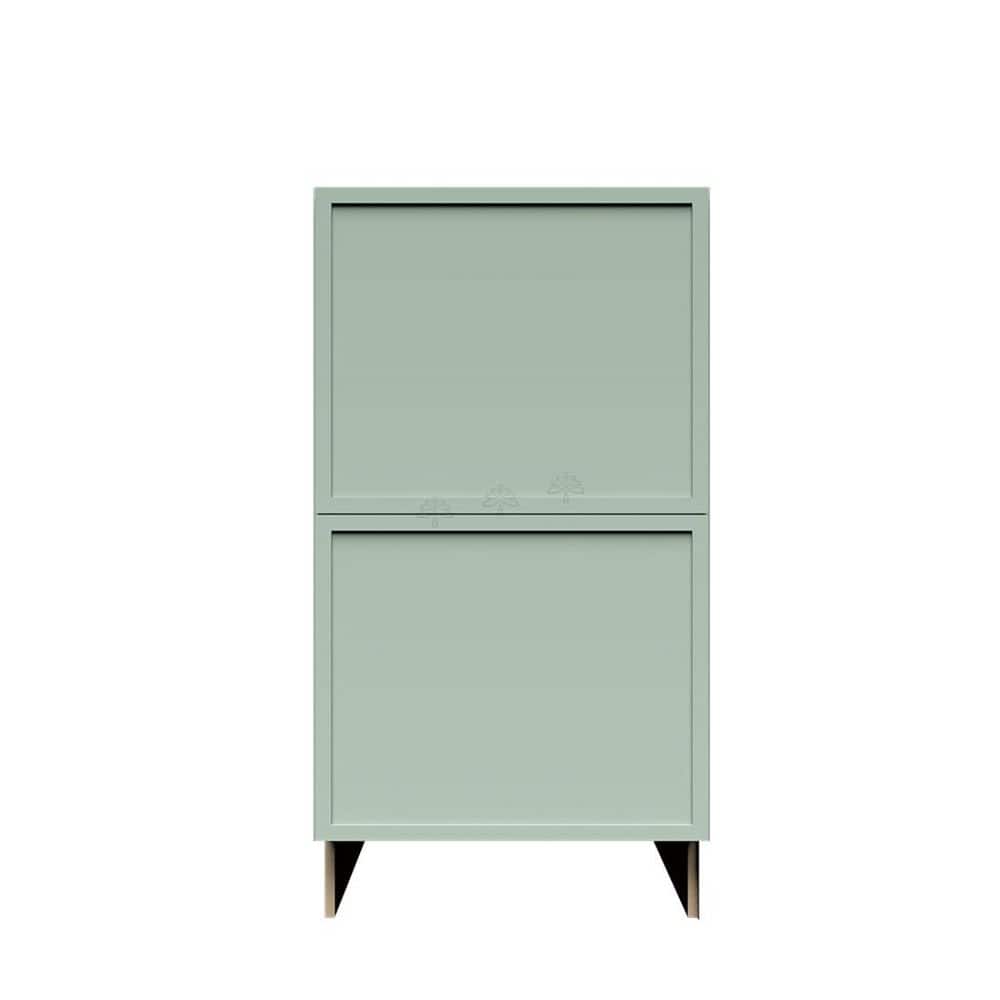 Slim Shaker 12 in. 2-Drawer Base Bath Vanity Cabinet without Top in Green Assembled price history on PriceWatchPro