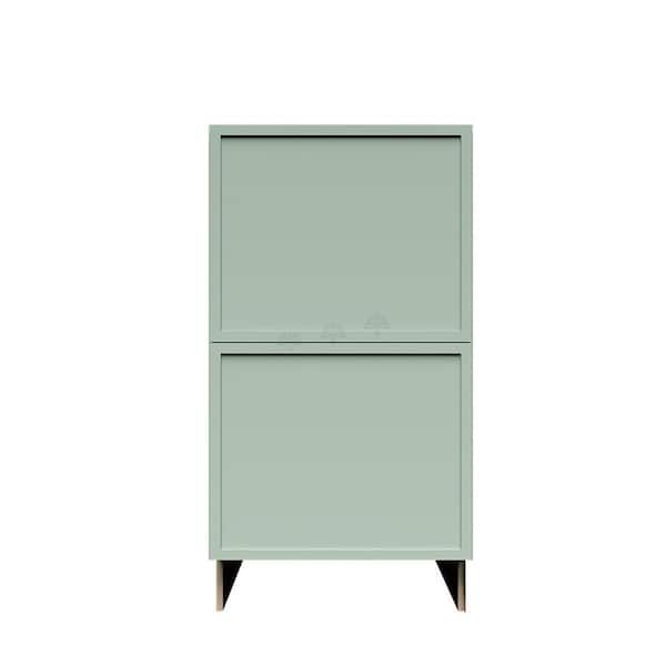 Slim Shaker 15 in. 2-Drawer Base Bath Vanity Cabinet without Top in Green Assembled