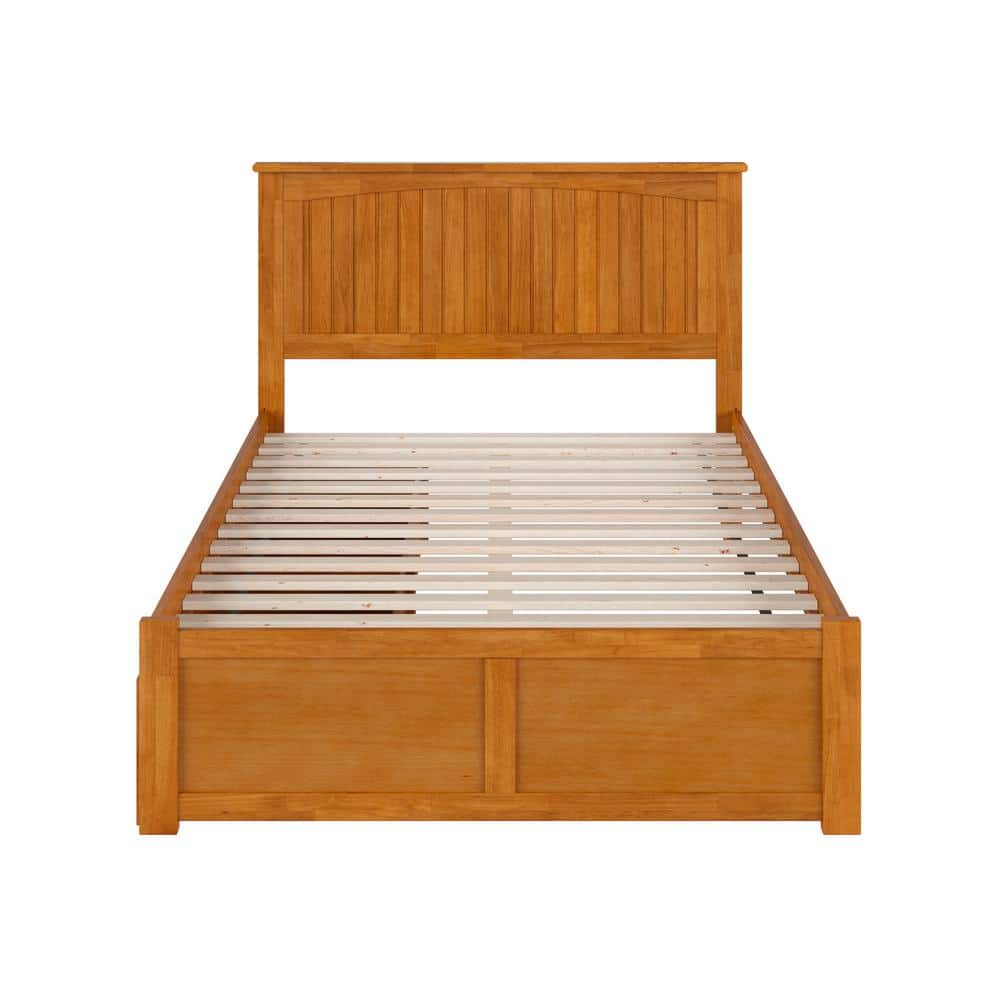 Nantucket Light Toffee Full Wood Platform Bed with Storage Drawers