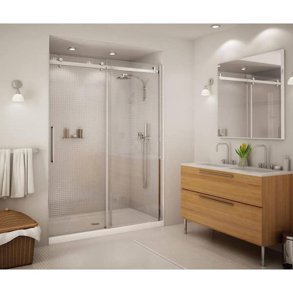 MAAX Halo 59 in. x 78-3/4 in. Semi-Framed Sliding Shower Door Clear Glass in Chrome