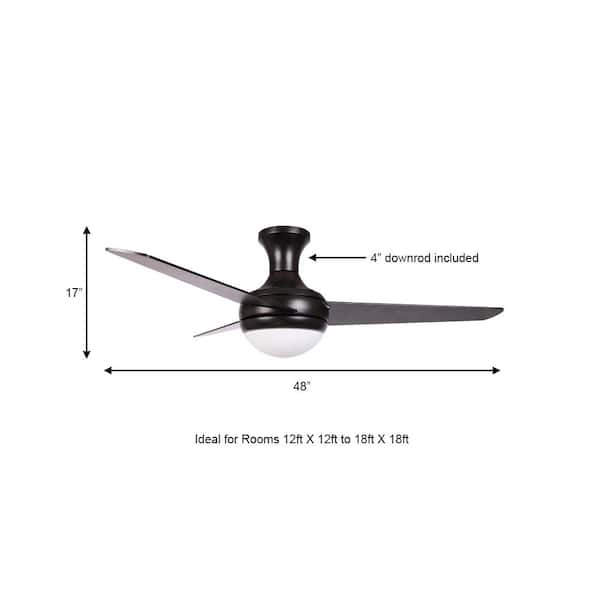 Aislee 48 In 3 Blade Black Ceiling Fan With Light Kit Mb - Which Ceiling Fan Is Better 3 Blade Or 4