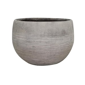 Unearthed 16 in. x 11 in. Gray Fiberglass Planter
