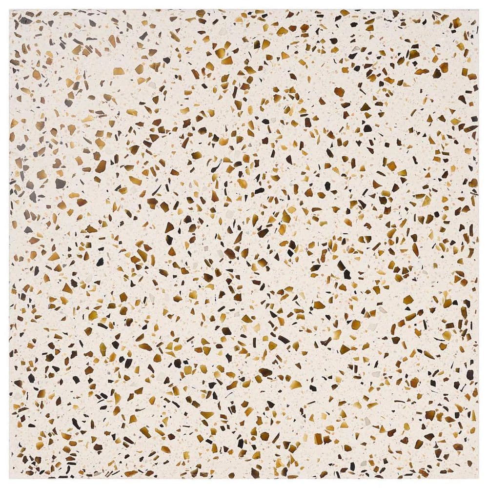 Raleigh Glass Creme Gold 4 in. x 0.71 in. Polished Terrazzo Floor and Wall Tile Sample price history on PriceWatchPro
