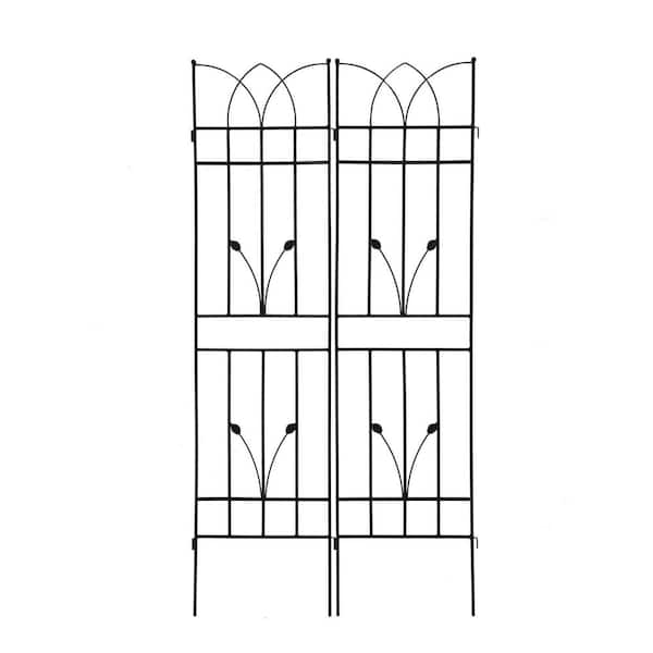 71 in. H Outdoor Black Rustproof Garden Metal Trellis WM-W1586P147479 ...