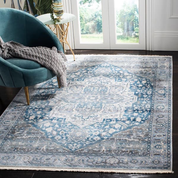 Vintage Persian Charcoal/Blue 4 ft. x 6 ft. Oriental Area Rug