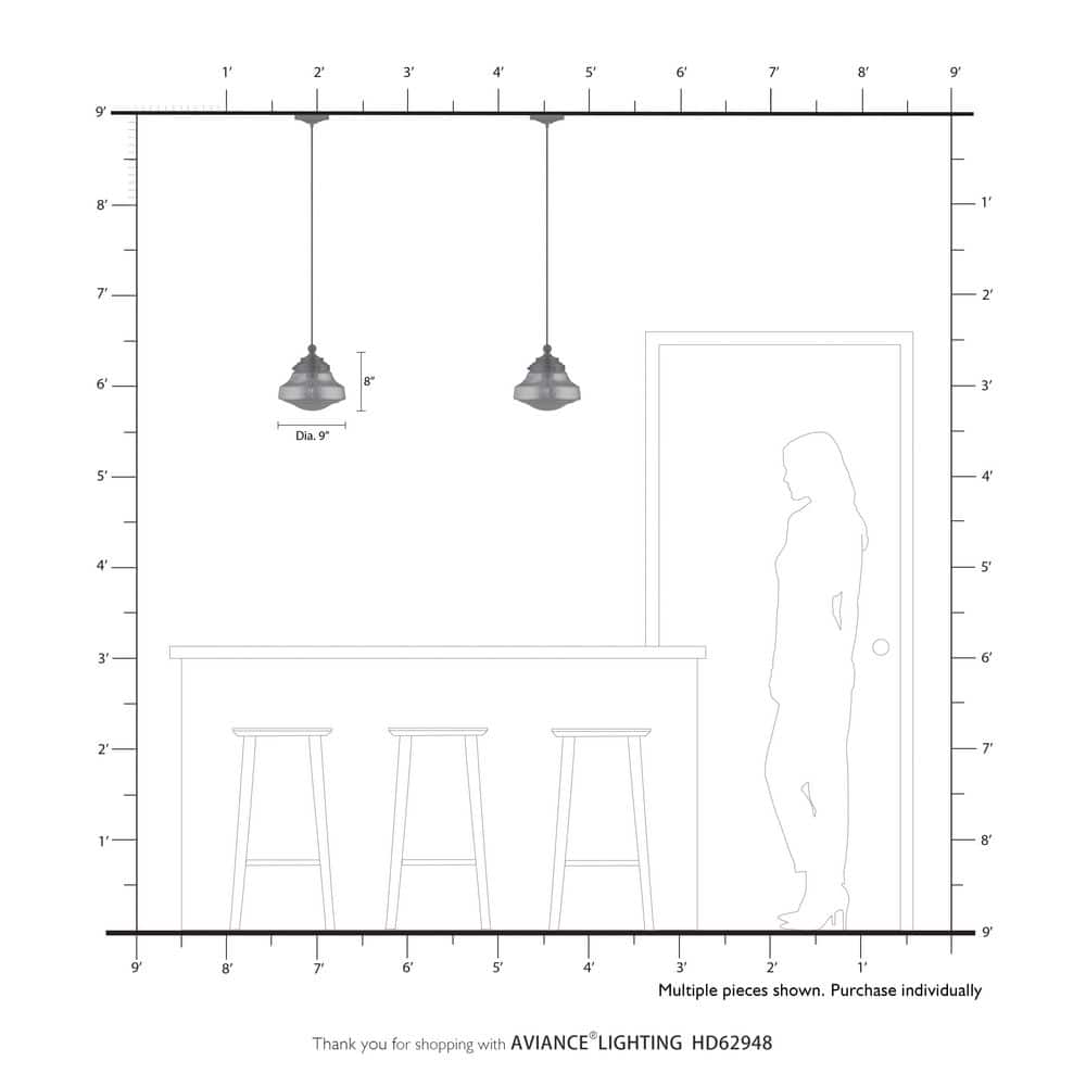 Brushed Nickel Mini Pendant with Smoke Glass Shade