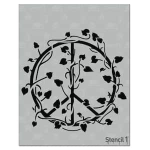 Peace Sign with Vines Stencil