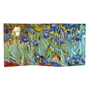 2 ft. Short Works of Van Gogh Canvas 3-Panel Folding Screen