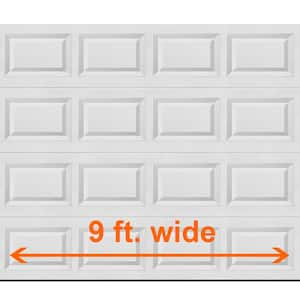 Classic Steel Short Panel 9 ft x 7 ft Non-Insulated White Garage Door without Windows