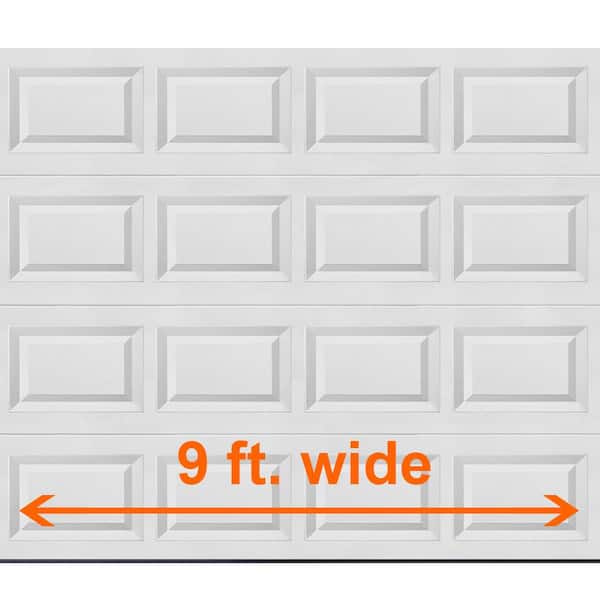 Classic Steel Short Panel 9 ft x 7 ft Non-Insulated White Garage Door without Windows