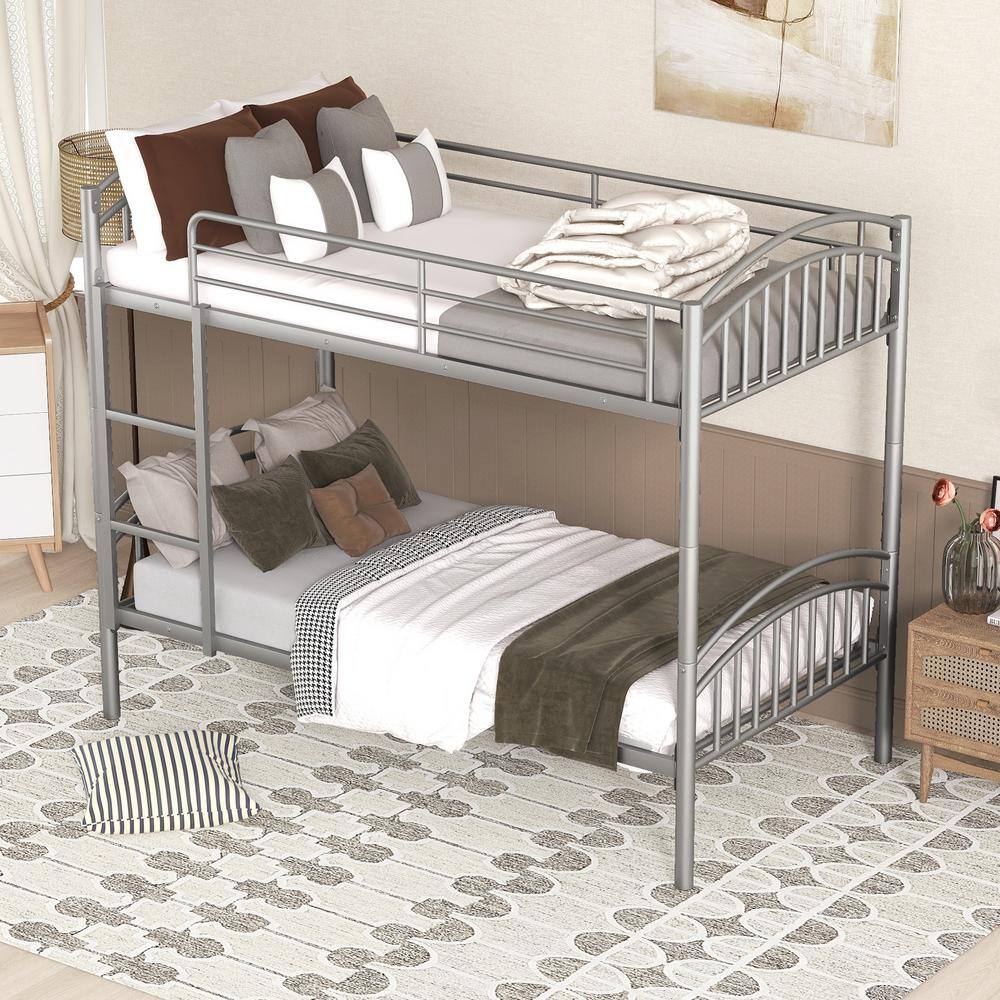 thumbnail image 2 of VECELO Bunk Bed Twin Over Twin, Metal Bunkbeds With Mozambique 2 of 9