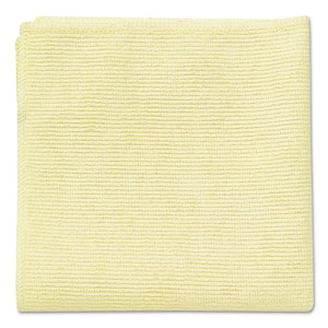16 in. x 16 in. Light Commercial Yellow Microfiber Cloth (24-Count)