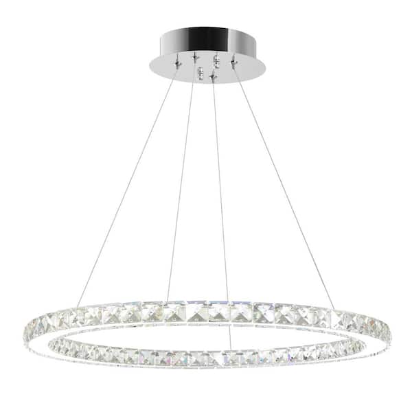 CWI Lighting Ring LED Chandelier With Chrome Finish