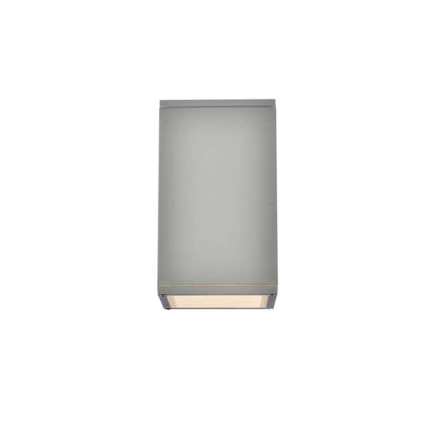Unbranded Timeless Home 1-Light Rectangular Silver LED Outdoor Wall Sconce