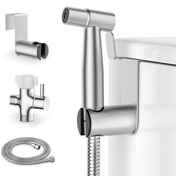 All-in-One Handheld Bidet Sprayer Attachment with Brass T-Valve Mounts Included