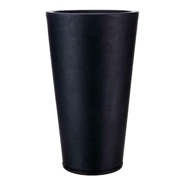 Genebra Large Black Plastic Resin Indoor and Outdoor Planter Bowl